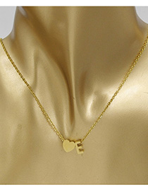 Simple Gold Color Letter E&heart Shape Decorated Necklace