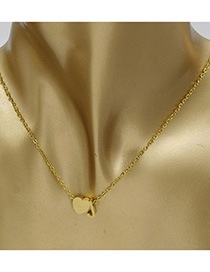 Simple Gold Color Letter J&heart Shape Decorated Necklace