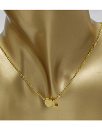 Simple Gold Color Letter L&heart Shape Decorated Necklace