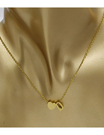 Simple Gold Color Letter Q&heart Shape Decorated Necklace