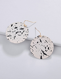 Fashion Black+white Color Matching Design Round Shape Earrings