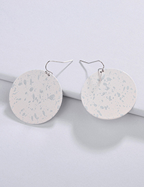 Fashion Gray+white Color Matching Design Round Shape Earrings