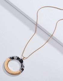 Fashion Gray Circular Ring Decorated Long Necklace
