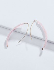 Fashion Pink Beads Decorated Hand-woven Earrings