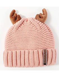 Lovely Pink Antlers Shape Design Pure Color Hat