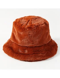 Fashion Orange Pure Color Decorated Thickened Hat
