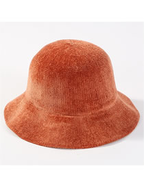 Fashion Orange Pure Color Decorated Knitted Hat
