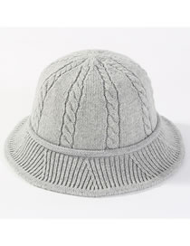 Fashion Light Gray Hemp Flowers Shape Design Knitted Hat