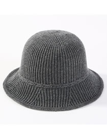 Fashion Dark Gray Pure Color Decorated Knitted Hat