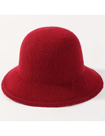 Fashion Claret Red Pure Color Design Leisure Fisherman Hat