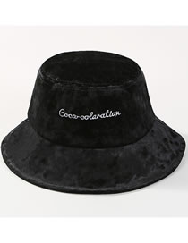 Fashion Black Embroidered Letters Design Fisherman Hat
