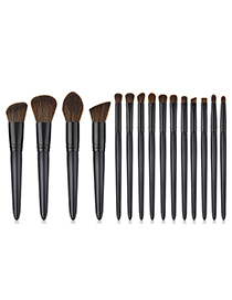 Fashion Black Sector Shape Decorated Makeup Bruch (15 Pcs )