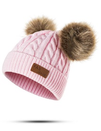 Fashion Pink Pearl Decorated Pure Color Hat