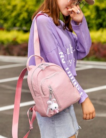 Fashion Pink Double Zippers Design Pure Color Backpack