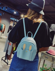 Fashion Blue Cartoon Ears Design Pure Color Backpack