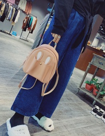 Fashion Pink Cartoon Ears Design Pure Color Backpack