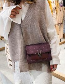 Fashion Purple Grid Pattern Design Square Shape Bag