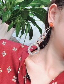 Fashion Orange Geometric Shape Decorated Earrings