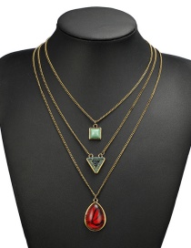 Fashion Red Multi-layer Deisgn Necklace