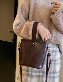 Fashion Brown Pure Color Decorated Shoulder Bag