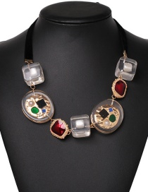 Fashion Multi-color Geometric Shape Decorated Necklace