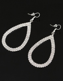 Fashion Silver Color Pure Color Design Waterdrop Shape Earrings