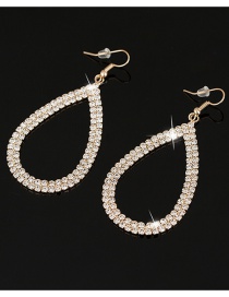 Fashion Gold Color Pure Color Design Waterdrop Shape Earrings