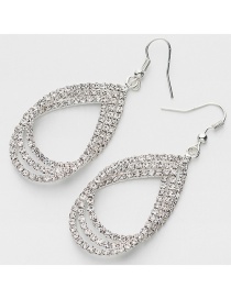Fashion Silver Color Waterdrop Shape Design Simple Earrings
