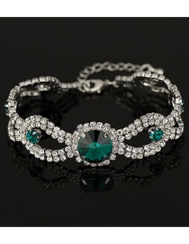Fashion Green+silver Color Bowknot Shape Design Hollow Out Bracelet