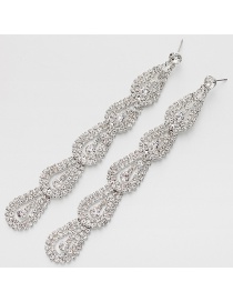 Fashion Silver Color Pure Color Decorated Long Earrings