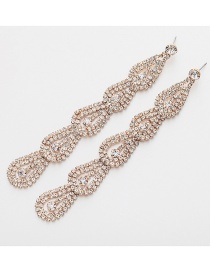 Fashion Gold Color Pure Color Decorated Long Earrings