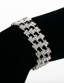 Fashion Silver Color Full Diamond Design Hollow Out Bracelet