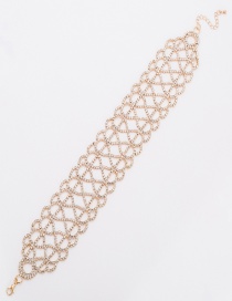 Fashion Gold Color Letter 8 Shape Design Hollow Out Necklace