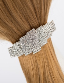 Fashion Silver Color Square Shape Design Pure Color Hair Clip