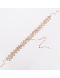 Fashion Gold Color Full Diamond Design Tassel Necklace