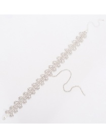 Fashion Silver Color Full Diamond Design Tassel Necklace