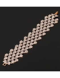 Fashion Gold Color Full Diamond Design Pure Color Bracelet