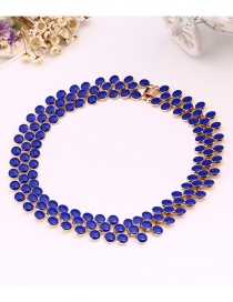 Fashion Silver Color Beads Decorated Pure Color Choker