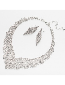 Fashion Silver Color Diamond Decorated Pure Color Jewelry Sets