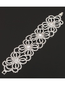 Fashion Silver Color Flower Shape Design Pure Color Bracelet