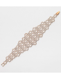 Fashion Gold Color Full Diamond Design Hollow Out Bracelet
