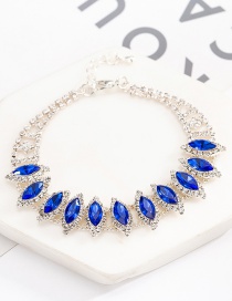 Fashion Blue Oval Shape Diamond Decorated Bracelet