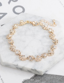 Fashion Gold Color Round Shape Diamond Decorated Bracelet