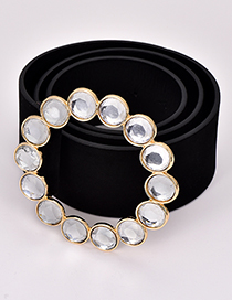 Fashion Black Round Shape Diamond Decorated Waistband