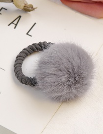 Lovely Gray Fuzzy Ball Decorated Child Hair Band(1pc)