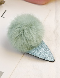 Lovely Green Fuzzy Ball Decorated Child Hair Clip(1pc)