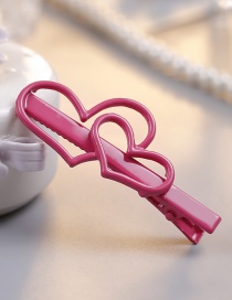 Lovely Plum Red Heart Shape Design Pure Color Child Hairpin