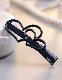 Lovely Navy Heart Shape Design Pure Color Child Hairpin