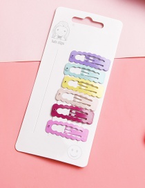 Lovely Muti-color Wave Shape Design Color Matching Hairpin(6pcs)