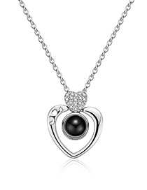 Fashion Silver Color Hollow Out Heart Shape Decorated Necklace